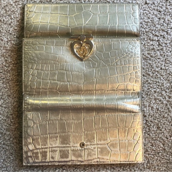 Gold Crocodile Leather LoveCat Designer Wallet - Picture 5 of 6